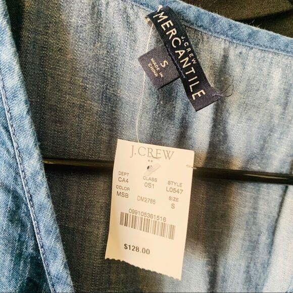 New J crew Denim Jumper/Romper Jump suit small S blue - Picture 6 of 7